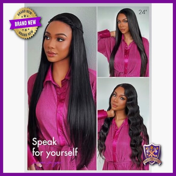 20\'\' Straight 360 Full Lace Human Hair Wig Glueless Pre Plucked